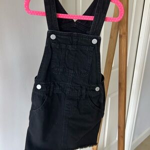 Toddler Girl Black Denim Overall Skirt